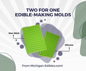 THC Silicone Mold - Michigan Universal THC symbol, Pack of 2 for Edibles