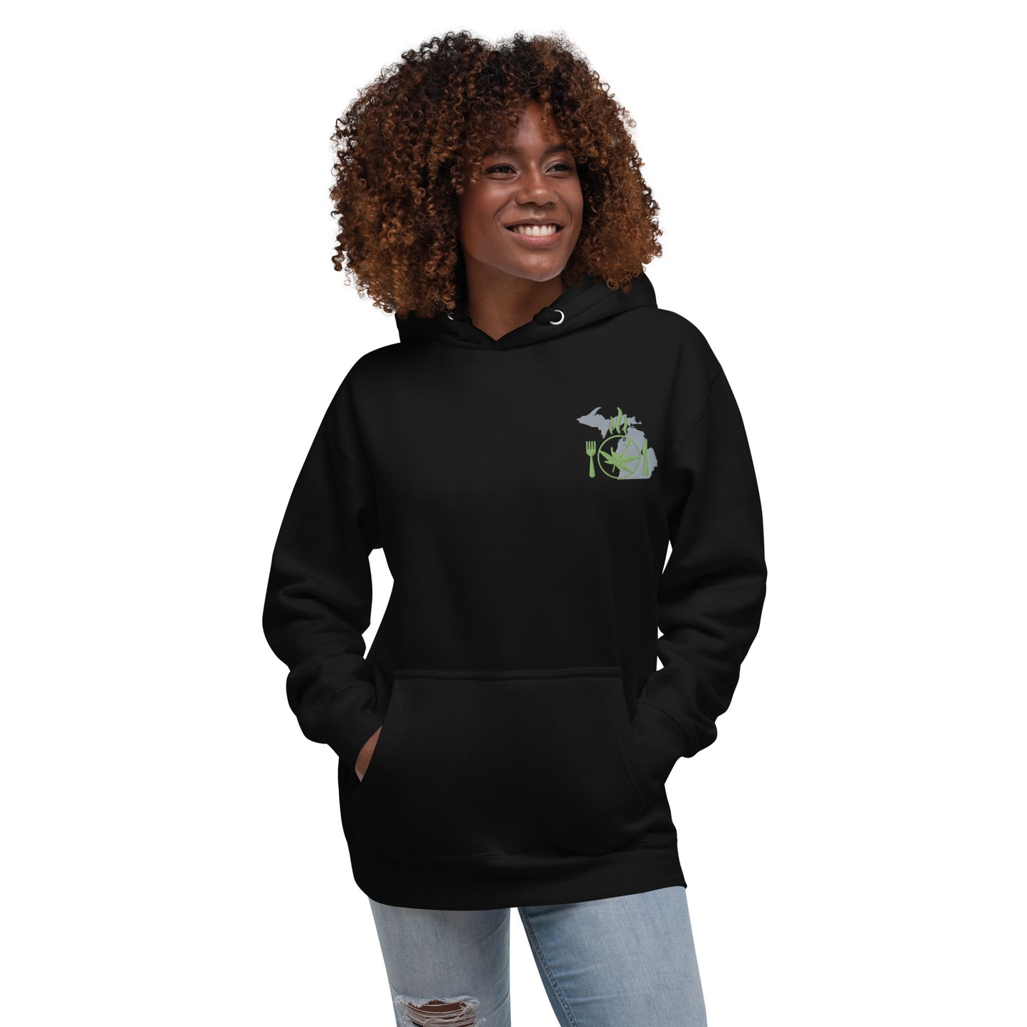 Michigan Edible Embroidered Unisex Hoodie | michigan-edible-embroidered-unisex-hoodie | Sweatshirt | Michigan Edibles