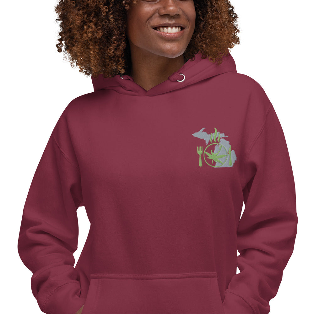 Michigan Edible Embroidered Unisex Hoodie | michigan-edible-embroidered-unisex-hoodie | Sweatshirt | Michigan Edibles